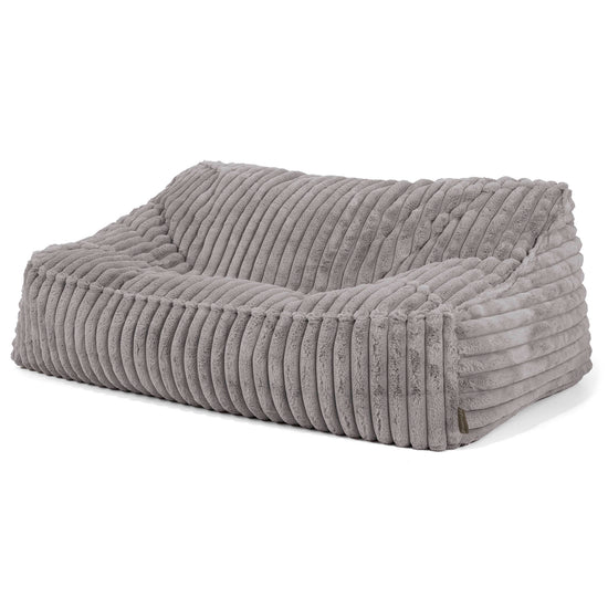 Puf Sillón Encorvado - Pana de Felpa Ultra Gris 01