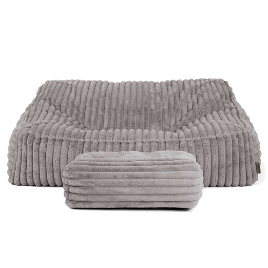 Puf Sillón Encorvado - Pana de Felpa Ultra Gris 03