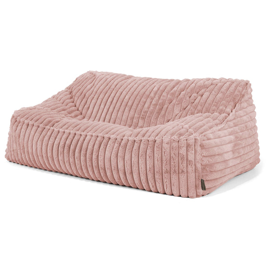 Puf Sillón Encorvado - Pana de Felpa Ultra Rosa Empolvado 01