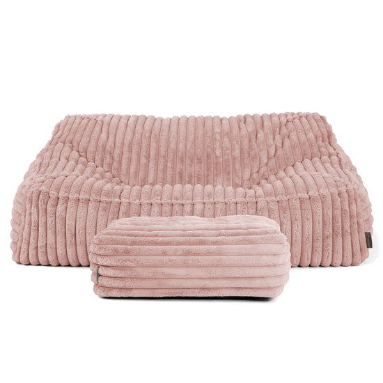 Puf Sillón Encorvado - Pana de Felpa Ultra Rosa Empolvado 03