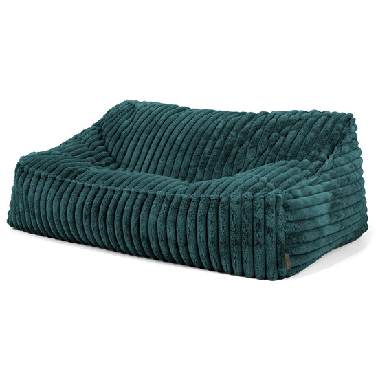 Puf Sillón Encorvado - Pana de Felpa Ultra Turquesa 01