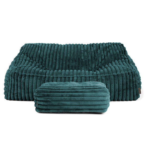 Puf Sillón Encorvado - Pana de Felpa Ultra Turquesa 03