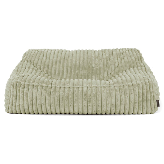 Puf Sillón Encorvado - Pana de Felpa Ultra Verde Salvia 02