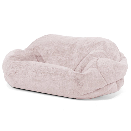 Puf Sofá Sabina - Piel de Conejo Sintética Rosa Empolvado 01