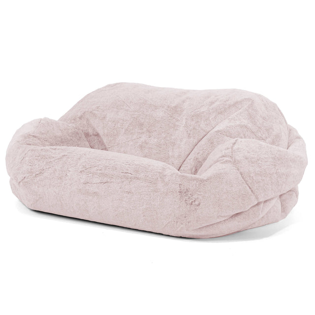 Puf Sofá Sabina - Piel de Conejo Sintética Rosa Empolvado 01