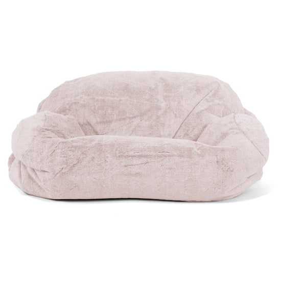 Puf Sofá Sabina - Piel de Conejo Sintética Rosa Empolvado 02