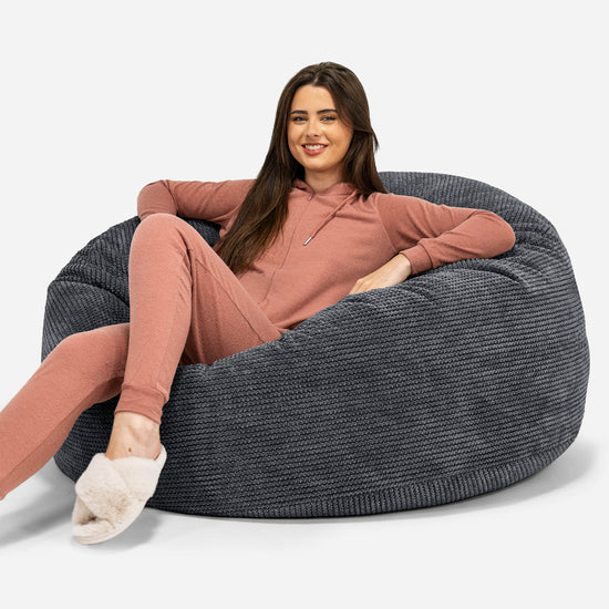 Puff Gigante Sofá 'Mamut' - Pompón Negro 01
