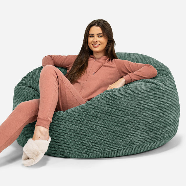 Puff Gigante Sofá 'Mamut' - Pana efecto Waffle Verde Musgo 01