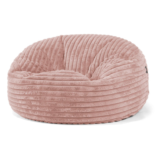 Puff Gigante Sofá 'Mamut' - Pana de Felpa Ultra Rosa Empolvado 01