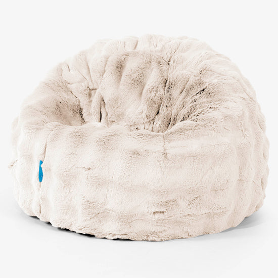 Puff Redondo Infantil 1-5 años - Piel Sintética de Burbuja Crema 01
