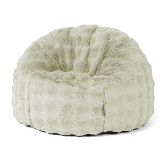 Puff Redondo - Piel Sintética de Burbuja Verde Salvia 01