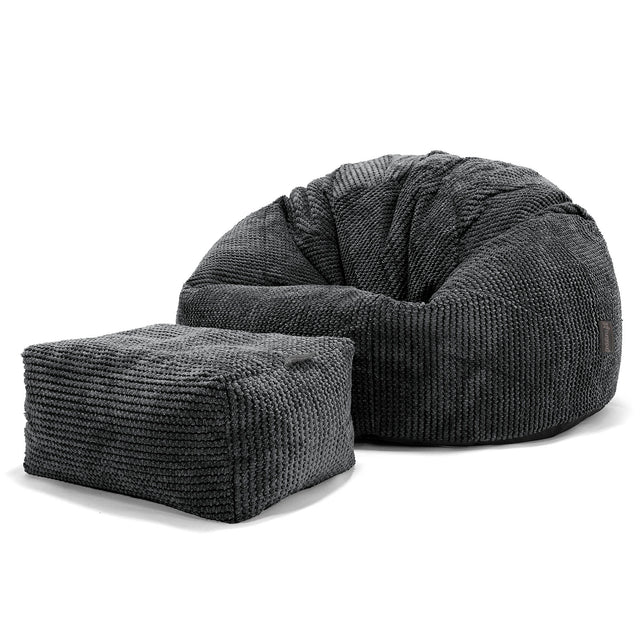 Puff Redondo - Pompón Negro 02