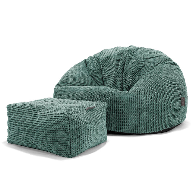 Puff Redondo - Pompón Verde Musgo 02