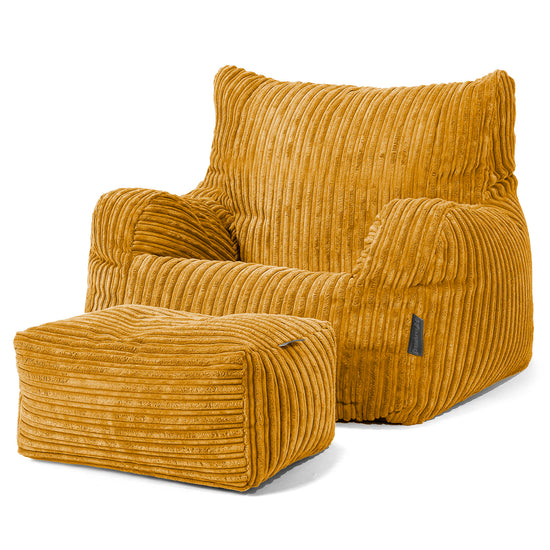 Puff Sillón Josephine - Pana Clásica Miel Dorada 02