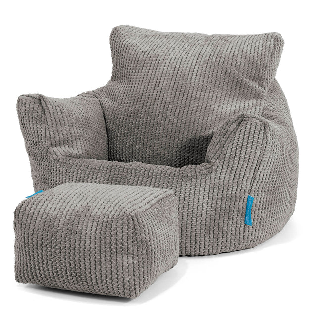Puff Sillón para niños 1-3 años - Pompón Carbón Gris 02
