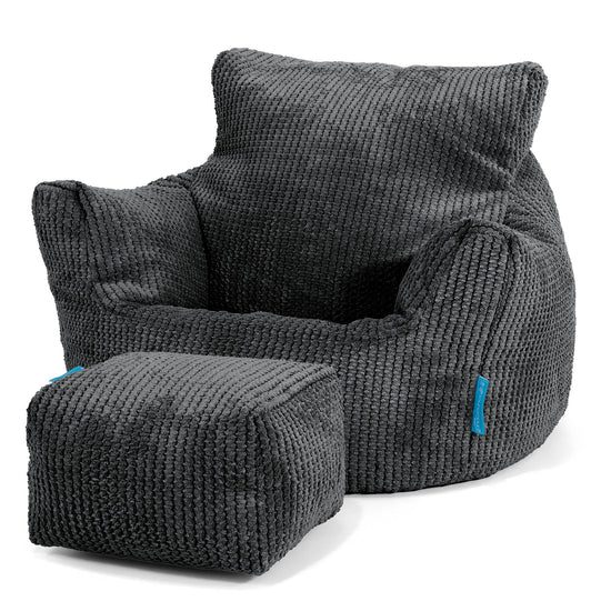 Puff Sillón para niños 1-3 años - Pompón Negro 02
