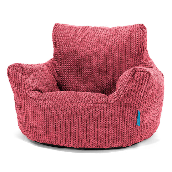 Puff Sillón para niños 1-3 años - Pompón Rojo pastel 01