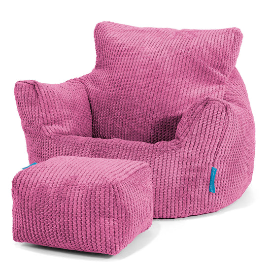 Puff Sillón para niños 1-3 años - Pompón Rosa 02