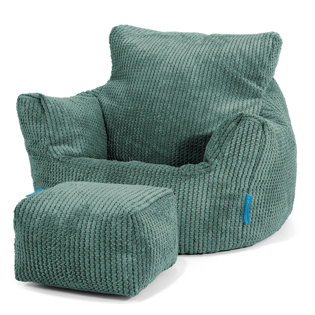 Puff Sillón para niños 1-3 años - Pompón Verde Musgo 02