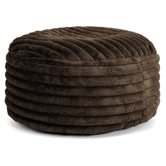 Puff Taburete - Pana de Felpa Ultra Café 01