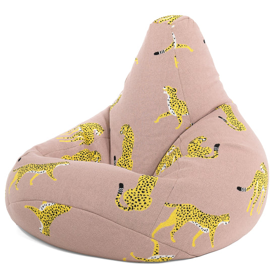 Silla De Juego Puf - Punto Guepardo Rosa 02