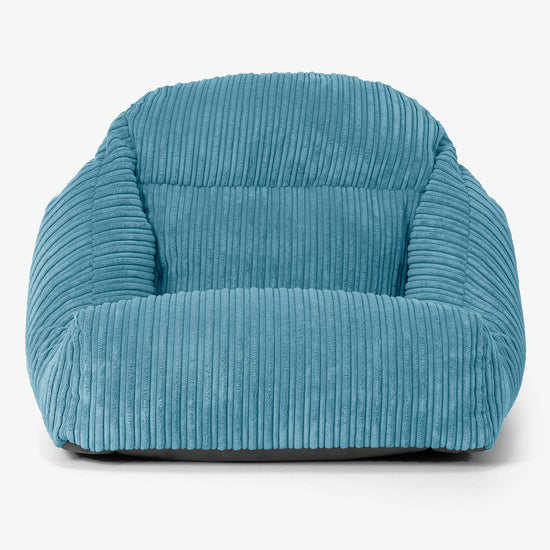 Silla Puff de Suelo Aya - Pana Clásica Egeo Azul 02