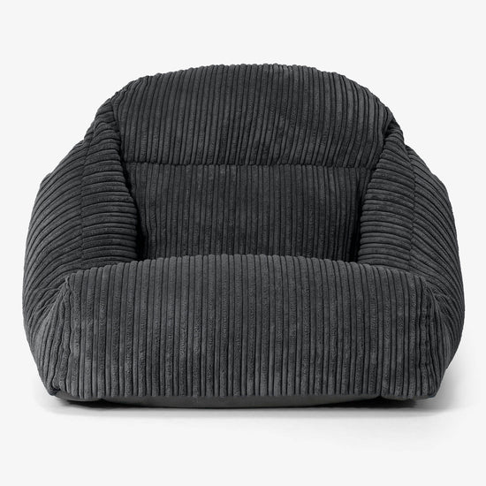Silla Puff de Suelo Aya - Pana Clásica Negro 02