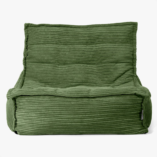 Silla Puff de Suelo Oliver - Pana Clásica Bosque Verde 02