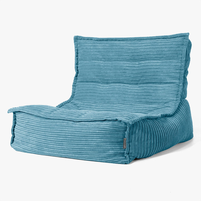 Silla Puff de Suelo Oliver - Pana Clásica Egeo Azul 01