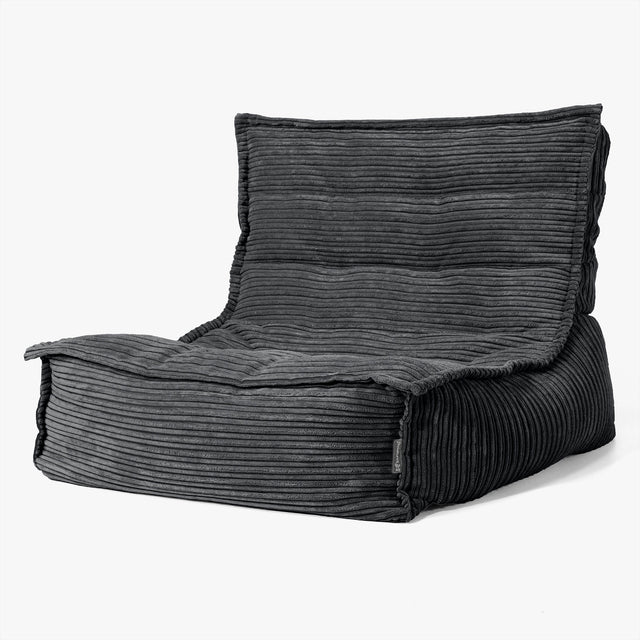 Silla Puff de Suelo Oliver - Pana Clásica Negro 01