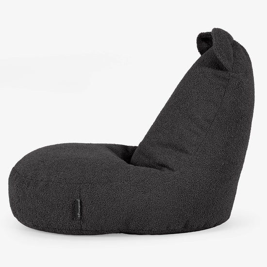 Silla Puff Infantil Animal Oso de 2 a 6 años - Boucle Grafito 02