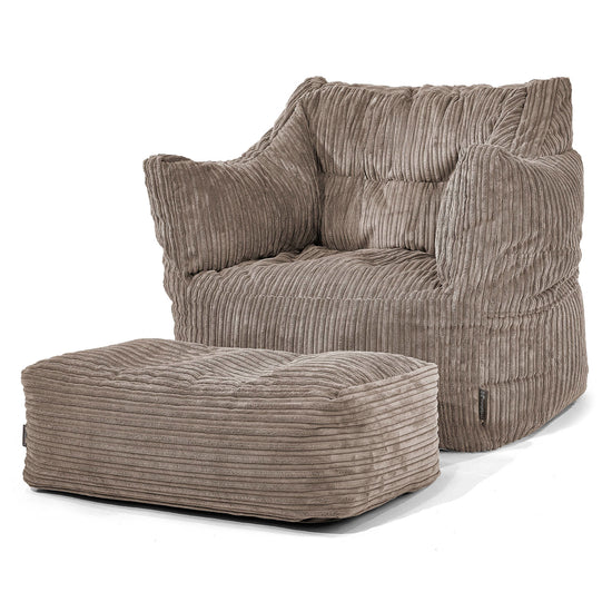 Sillón Puff Victor - Pana Clásica Marrón empolvado 02
