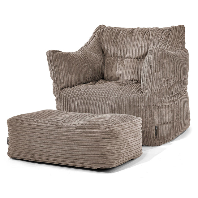 Sillón Puff Victor - Pana Clásica Marrón empolvado 02