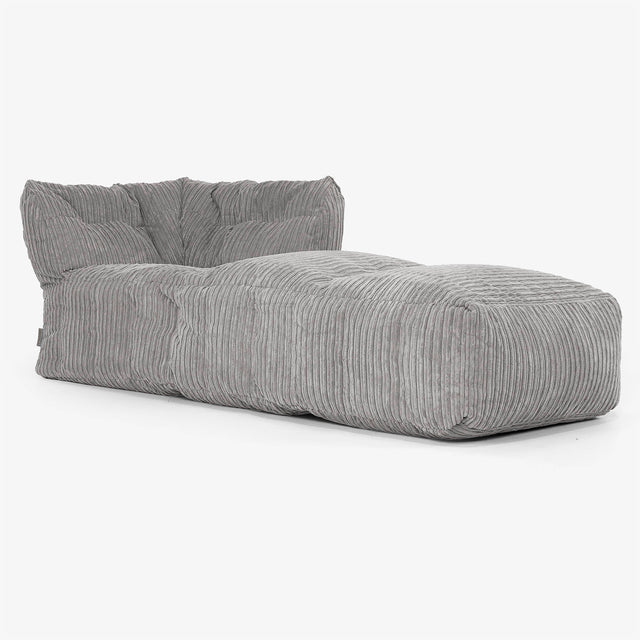 Sofá Modular Puf, Sección Chaise Derecha - Pana Clásica Grafito 01