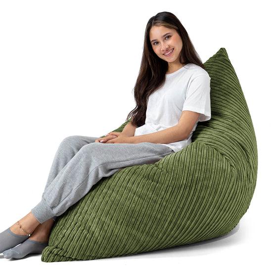 Puff Gigante Cama XL - Pana Clásica Bosque Verde 03