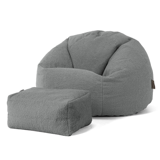 Puff Redondo - Boucle Gris 02