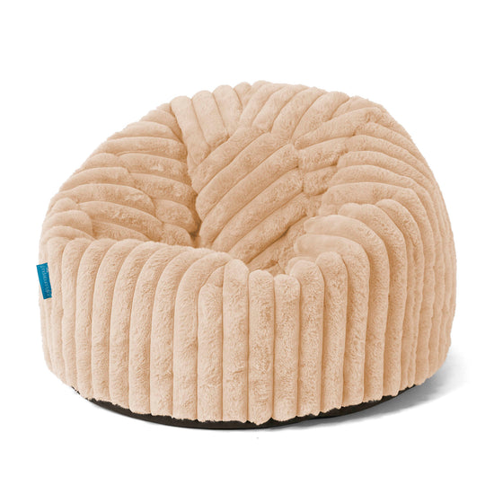 Puff Redondo Infantil 1-5 años - Pana de Felpa Ultra Durazno 01