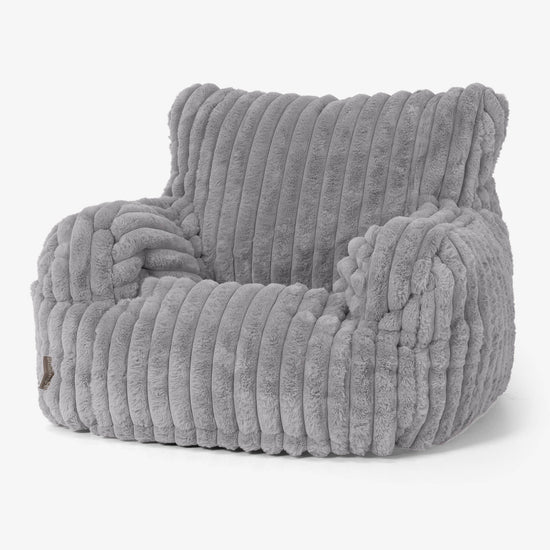 Puff Sillón Josephine - Pana de Felpa Ultra Gris 01