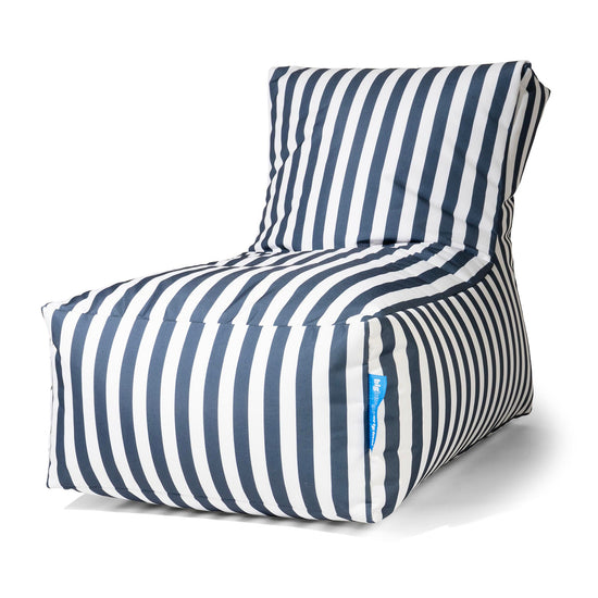 Puff Tumbona Exterior - Rayas Azul Marino 01