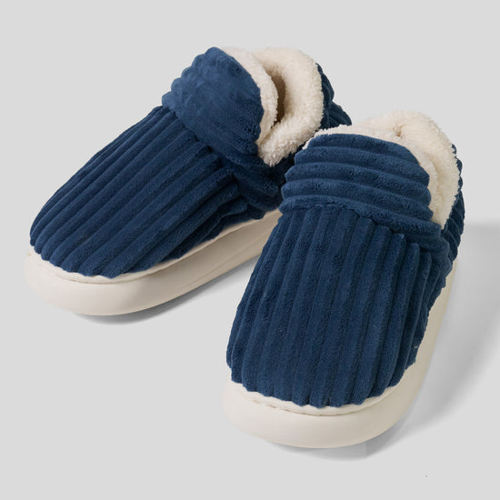 Zapatillas de estar por casa - Pana Clásica Azul marino 01