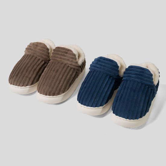 Zapatillas de estar por casa - Pana Clásica Azul marino 02