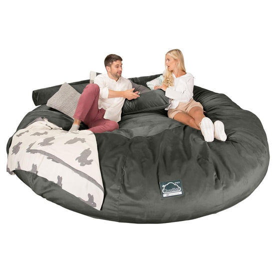 Lounge Pug, CloudSac 5000 XXXXXL, Sofá Puf Viscoelástico Titánico, Terciopelo Grafito