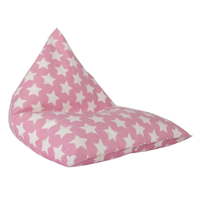 LOUNGE PUG, Puff Pera 'Relajarse' para niños, Estampado Para Niños - Estrellas Rosa