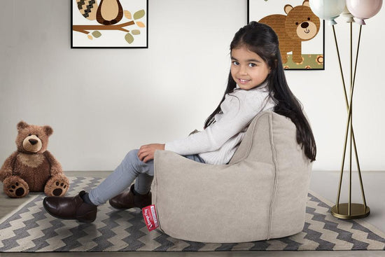 LOUNGE PUG - Puff Sillón para niños - Vaquero Desgastado Gris