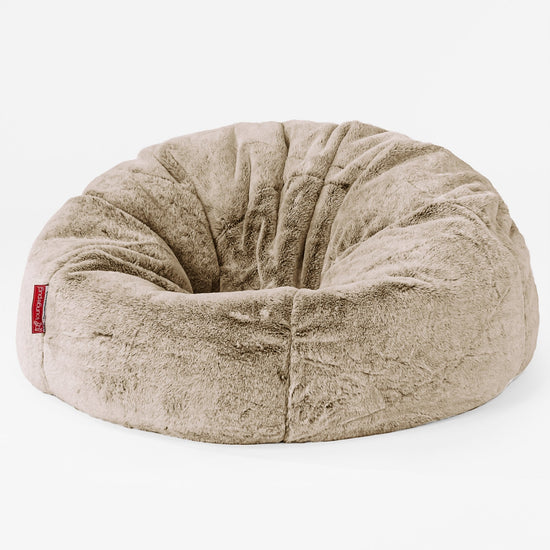 CloudSac 200 Kids Puf Gigante Viscoelástico Infanti - Piel de Conejo Sintética Marrón Dorado 01