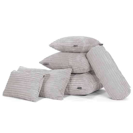 Fundas de Cojín 47 x 47cm - Pana Clásica Aluminio Plata 04