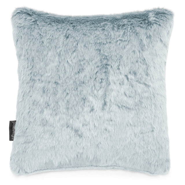 Cojín 47 x 47cm - Piel de Conejo Sintética Azul Empolvado 01