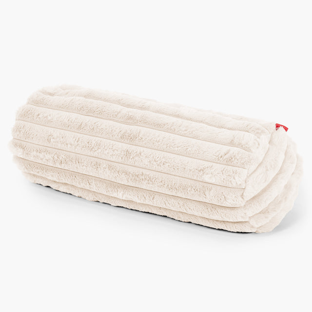 Fundas de Cojín Cilíndrico 20 x 55cm - Pana de Felpa Ultra Crema 01