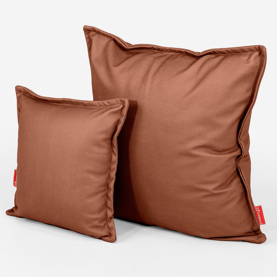 Fundas de Cojín Extra Grande 70 x 70cm - Cuero Vegano Castaño 02