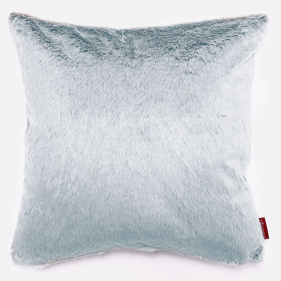 Cojín Extra Grande 70 x 70cm - Piel de Conejo Sintética Azul Empolvado 01